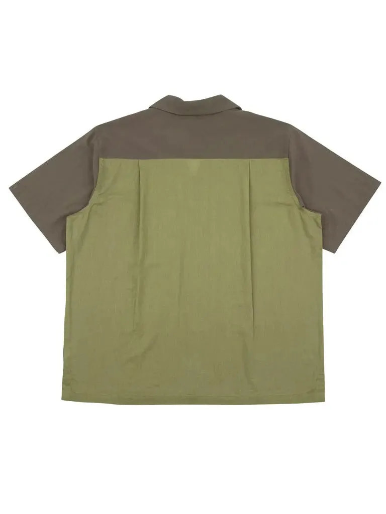 2 Tone Soft Collar Shirt- Olive