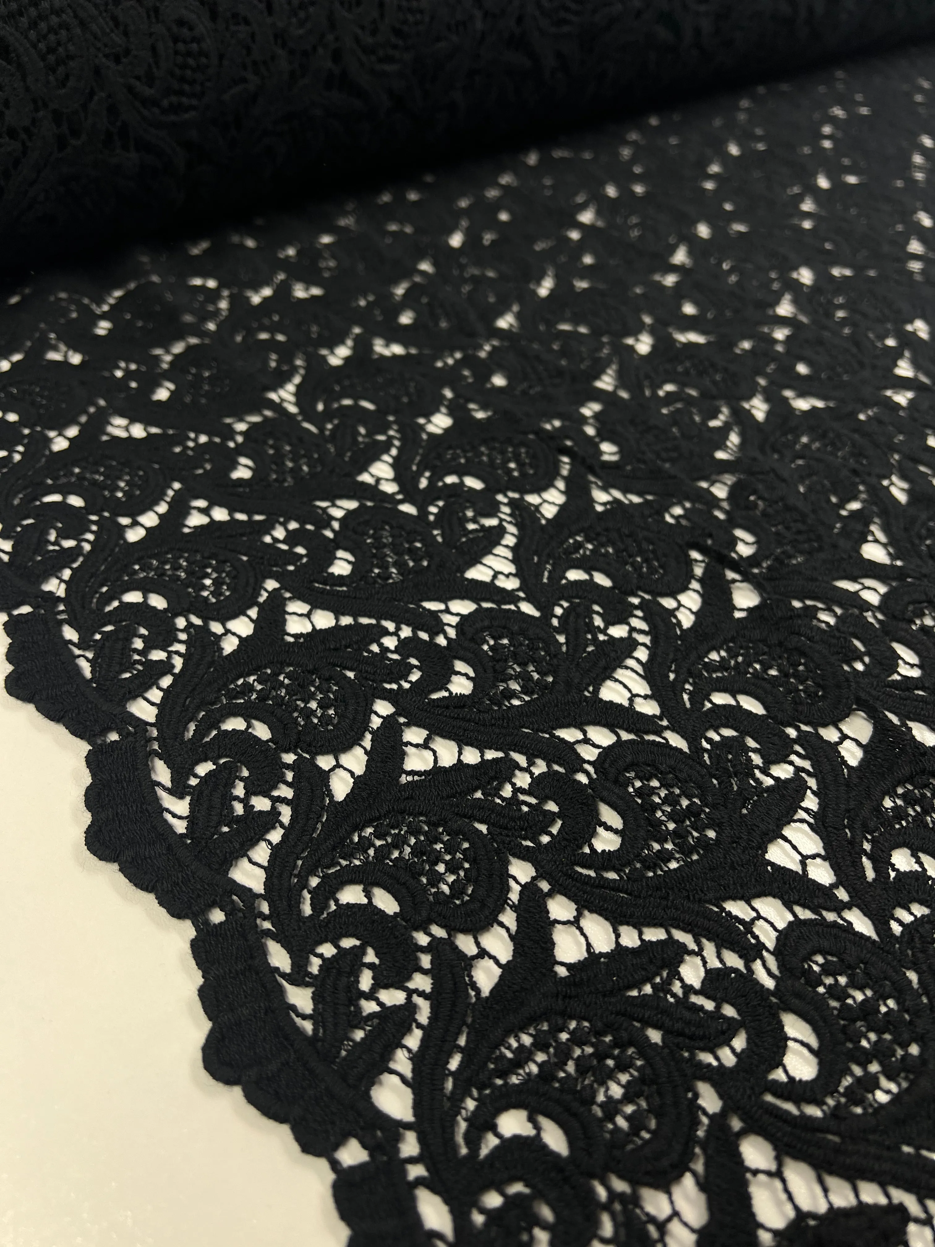 Anglaise Lace - GOTS Cotton - Black - 85cm