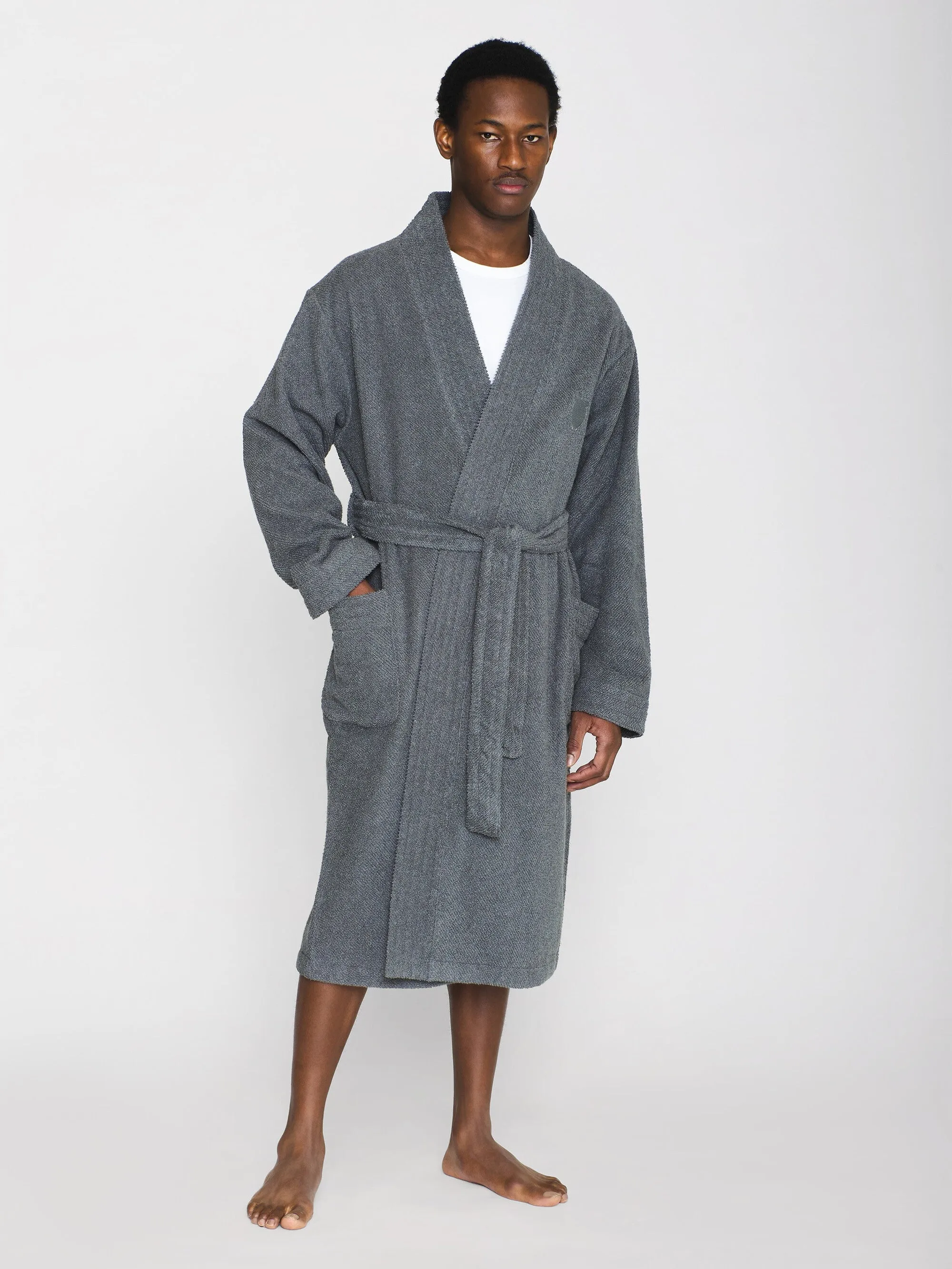 Bathrobe - GOTS/Vegan - Dark Grey Melange