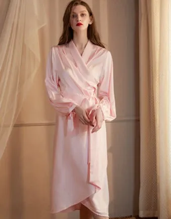 Bridal Wedding Satin Nightgown and Robe