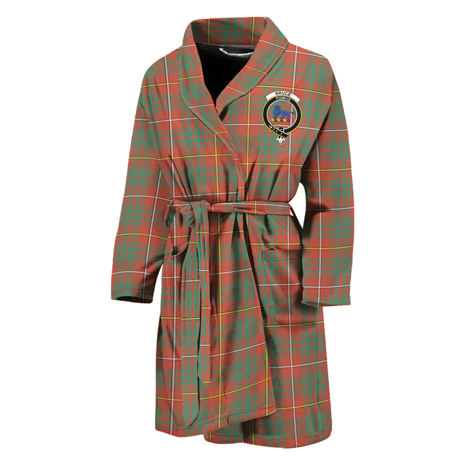 Bruce Ancient Tartan Bathrobe with Family Crest