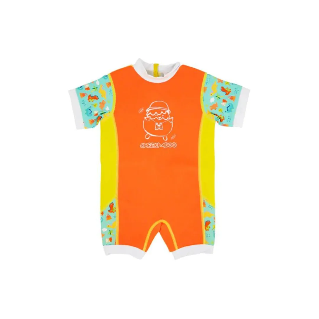 Cheekaaboo Chittybabes Baby Thermal Swimsuit UPF50  Orange Dino