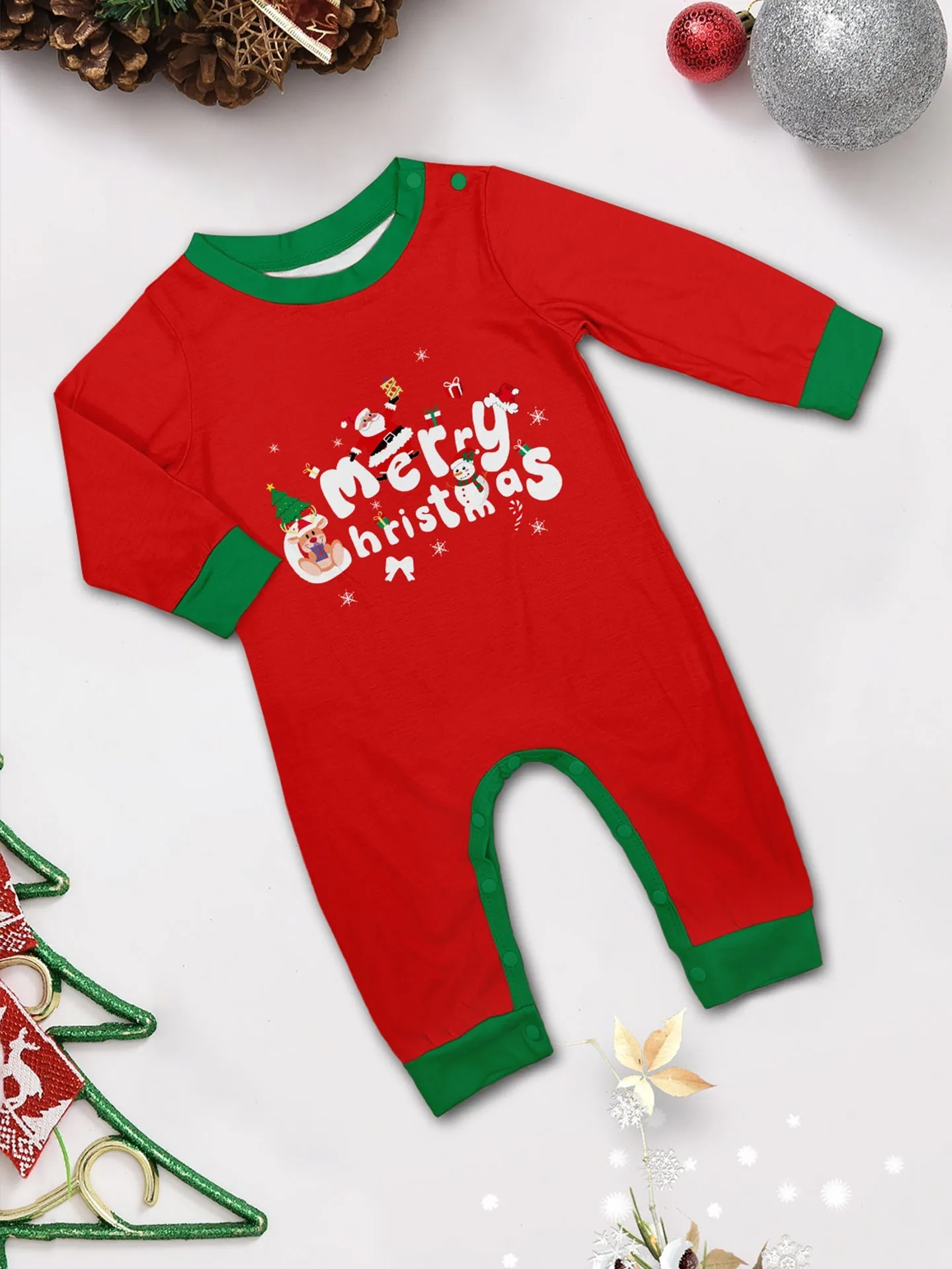 Christmas Cane Fawn Printed Family Matching Christmas Pajamas Sets