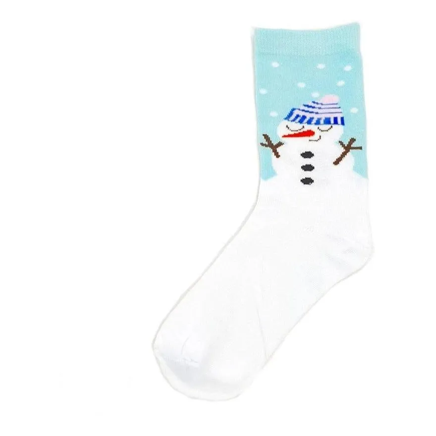 Christmas Socks Snowman | White