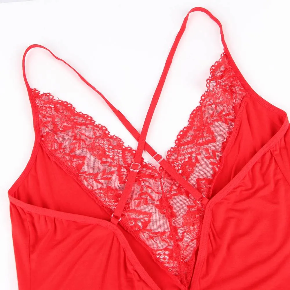 Dreamy Red Lace Intimates Sleepwear