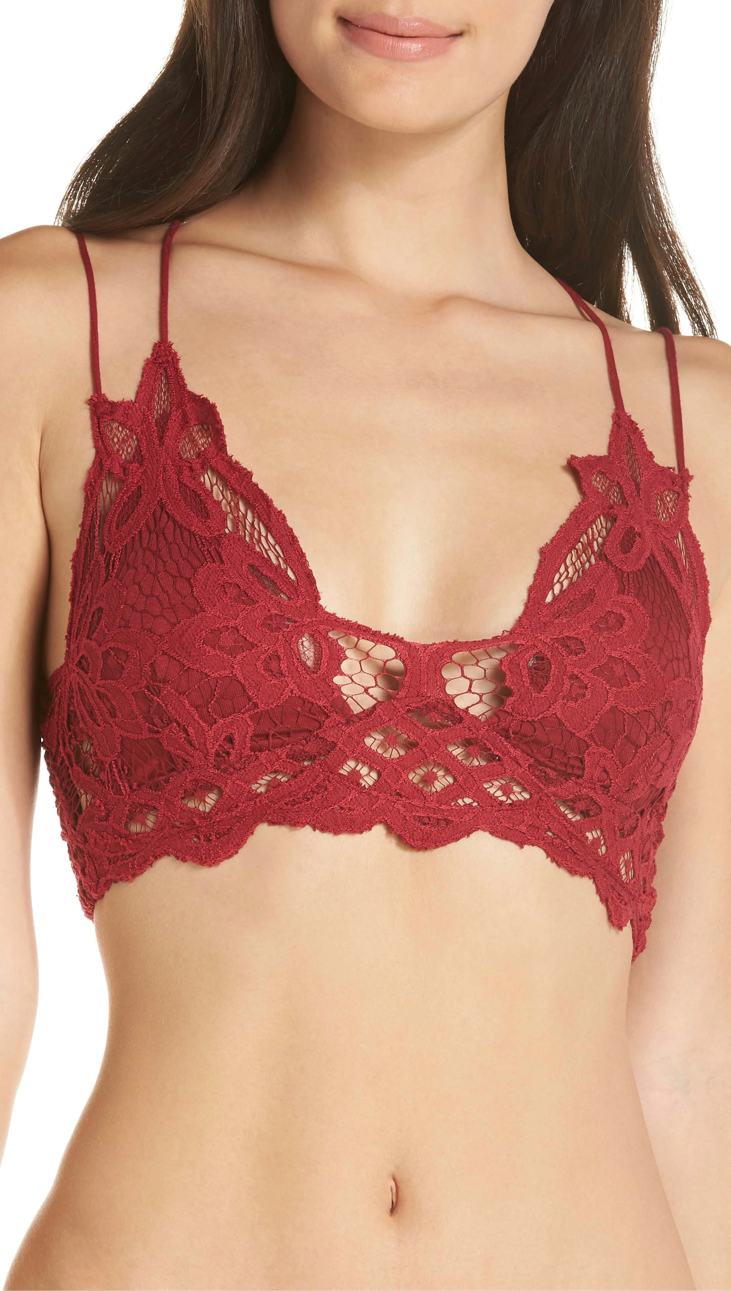 Free People Adella Bralette Garnet