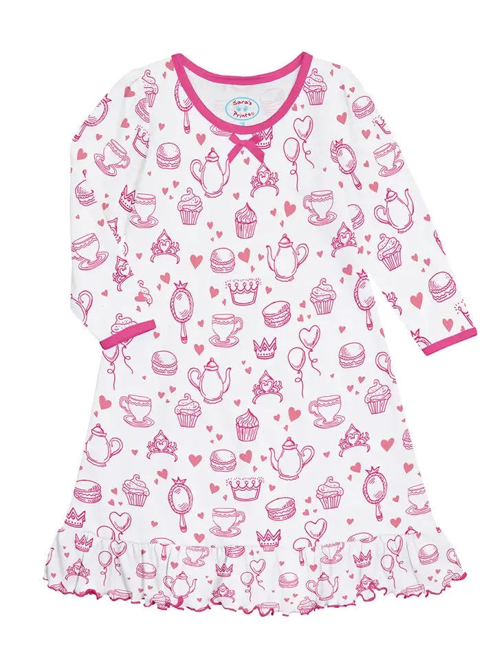 Girls L/S Princess Tea Nightgown