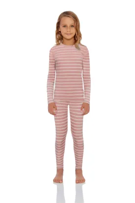 Girls Striped Thermal Set