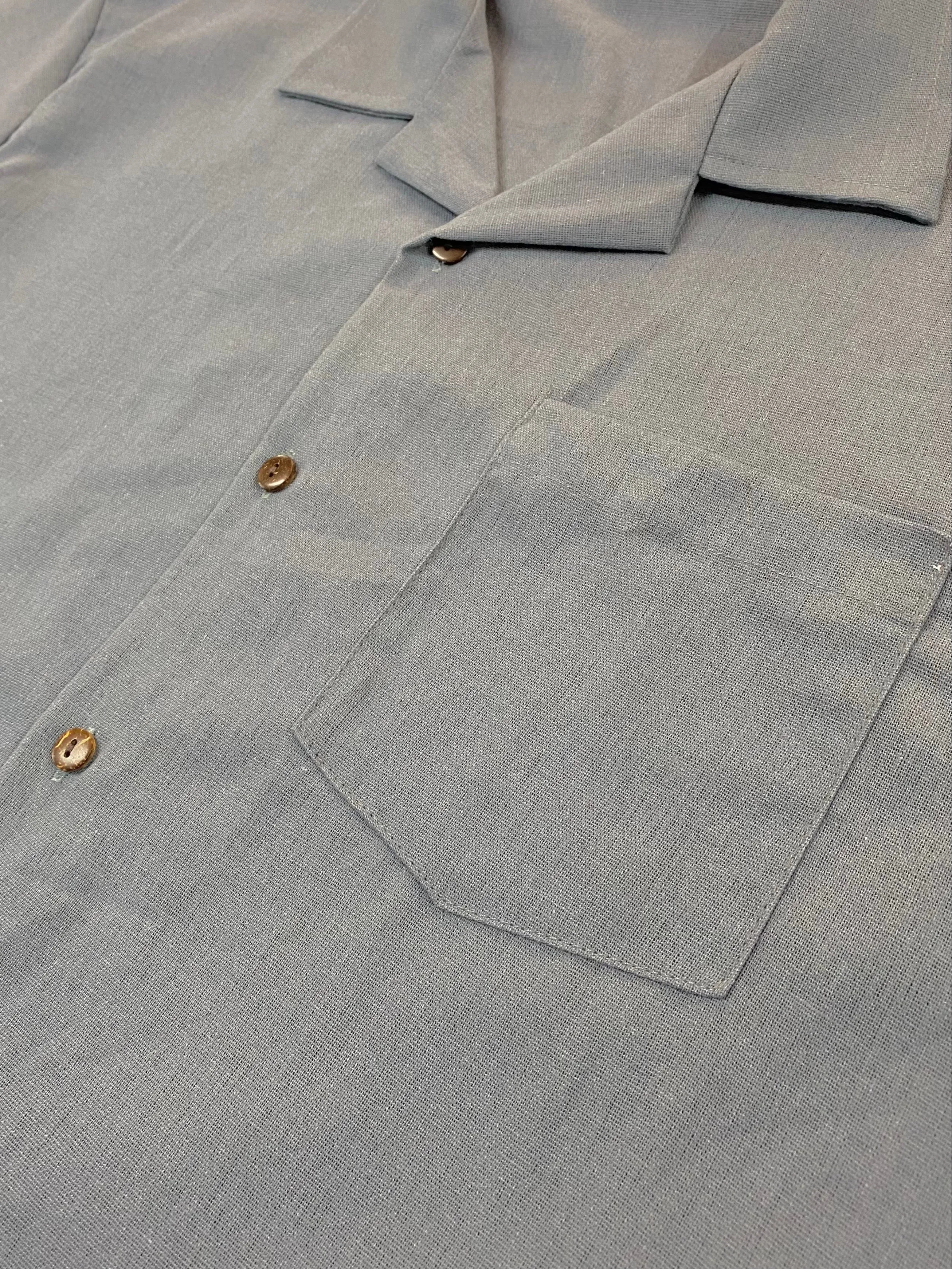 Good Shirt Short Sleeve Open Collar Shirt - Slate Blue