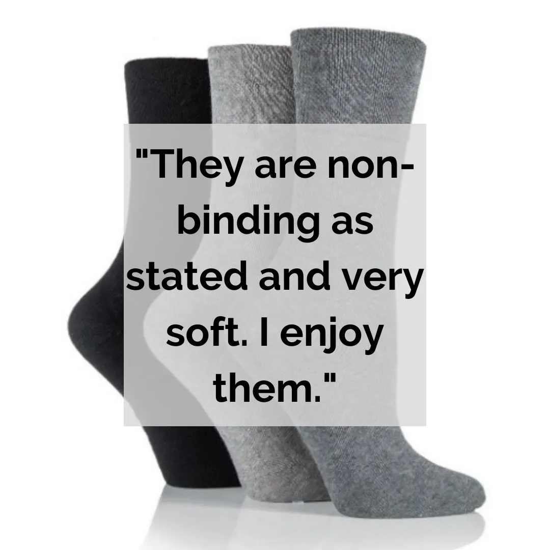 Grey, Charcoal & Black Non Binding Socks for Women