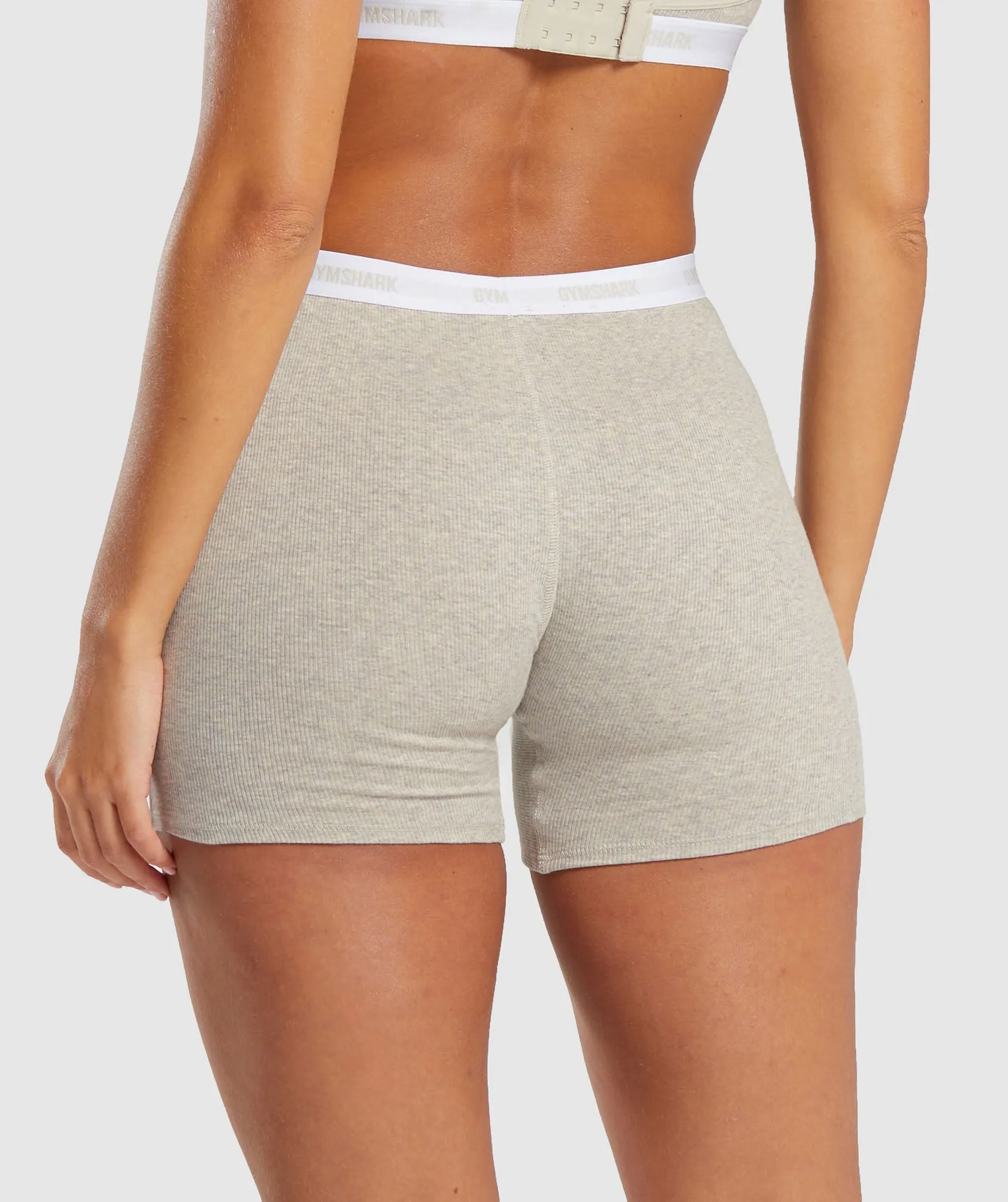 Gymshark Rib Shorts - Stone Grey Marl