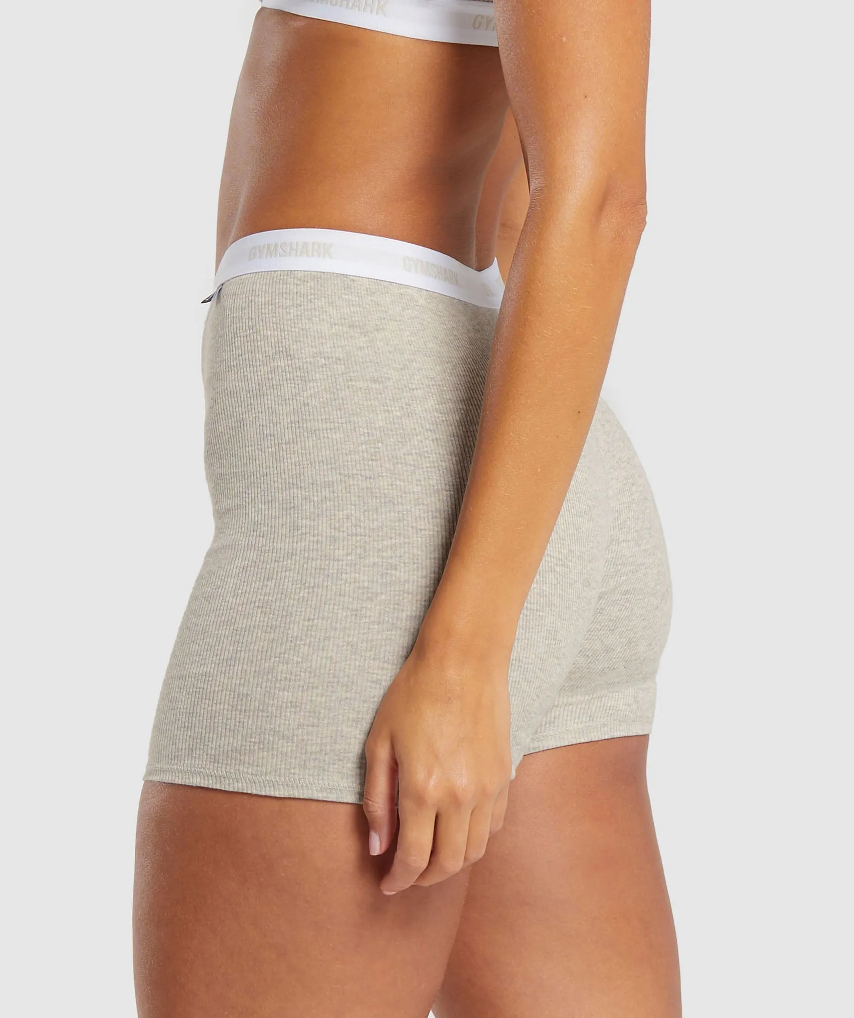 Gymshark Rib Shorts - Stone Grey Marl