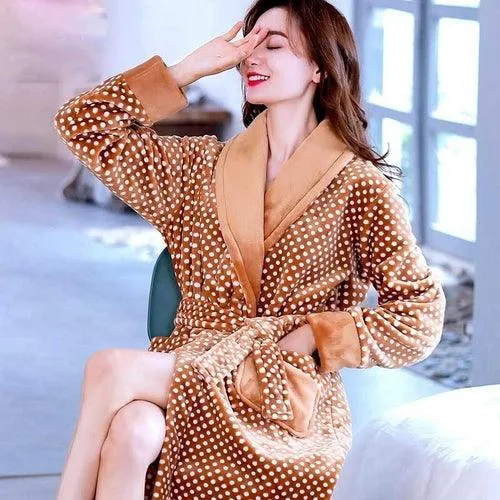 Hotel Bathrobe Women Bathing Robe Fleece Christmas Gifts