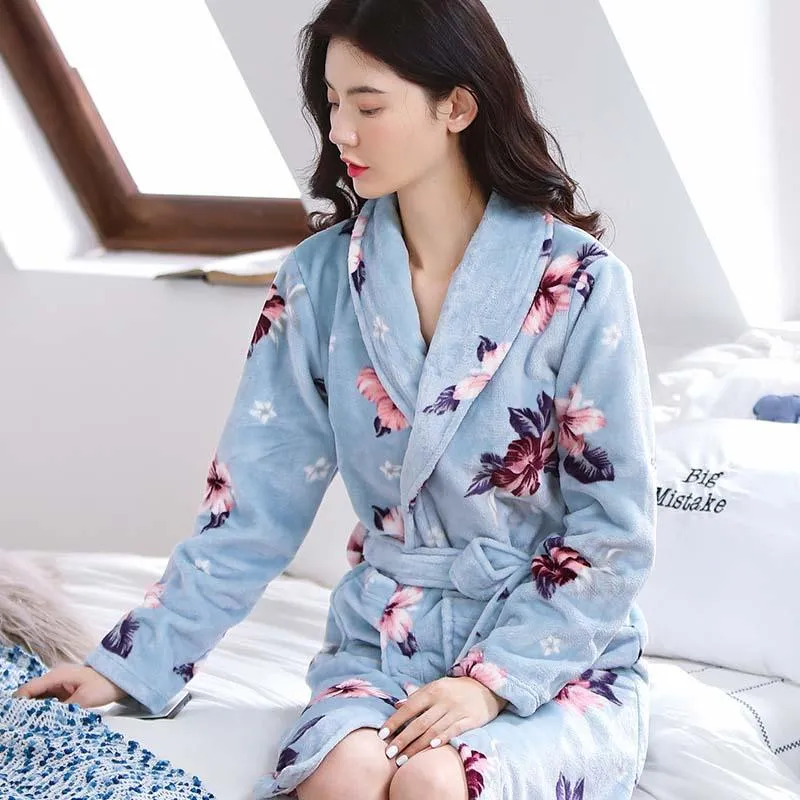 Hotel Bathrobe Women Bathing Robe Fleece Christmas Gifts