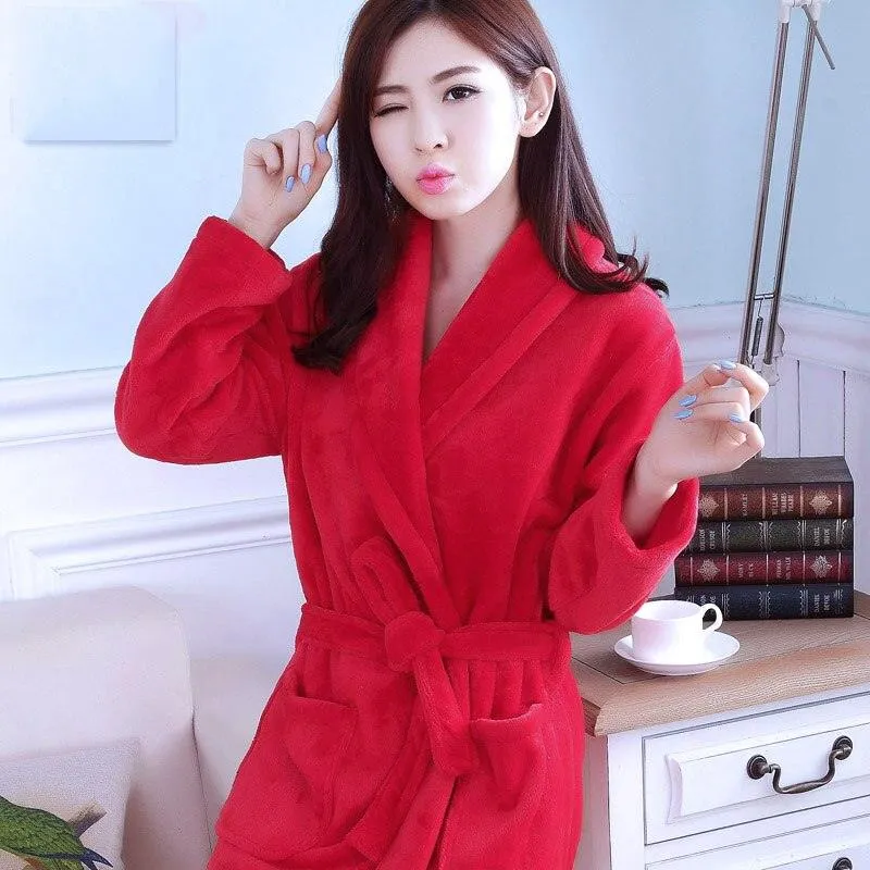 Hotel Bathrobe Women Bathing Robe Fleece Christmas Gifts