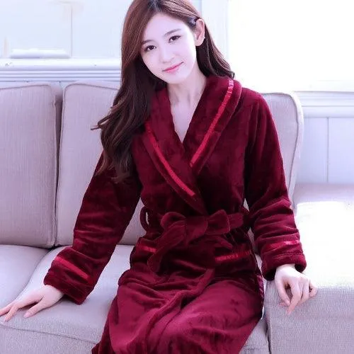 Hotel Bathrobe Women Bathing Robe Fleece Christmas Gifts