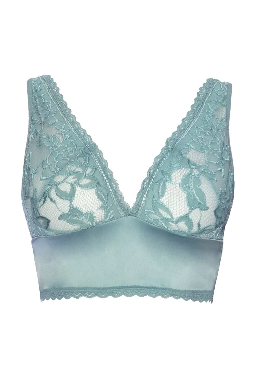 Longline Soft Floral Lace Bra