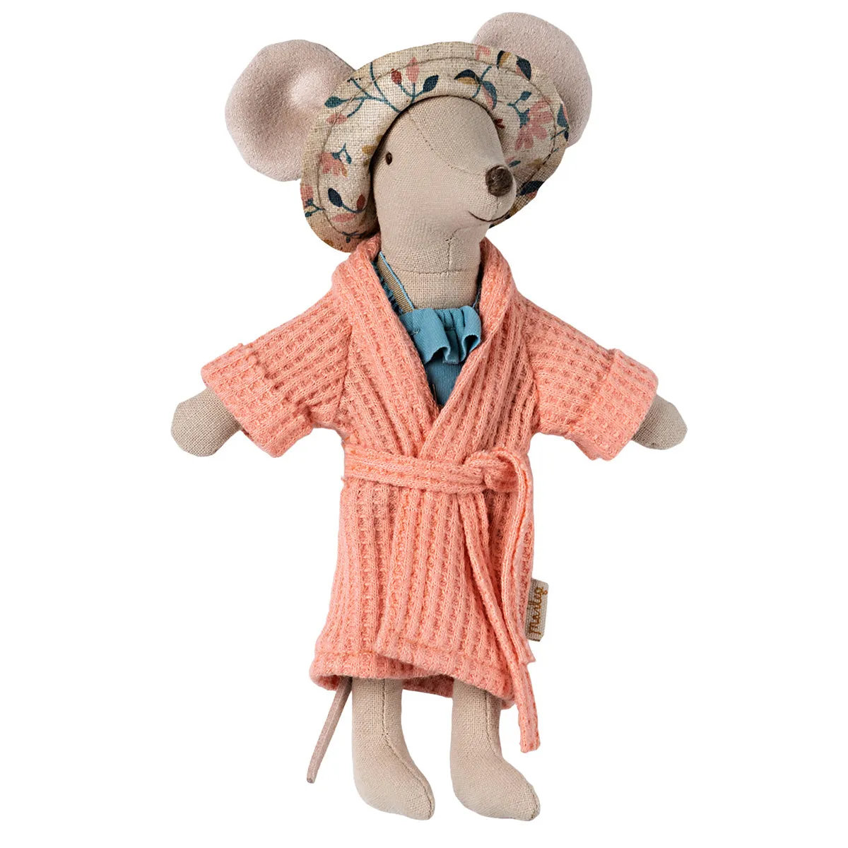 Maileg Mouse Bathrobe - Coral