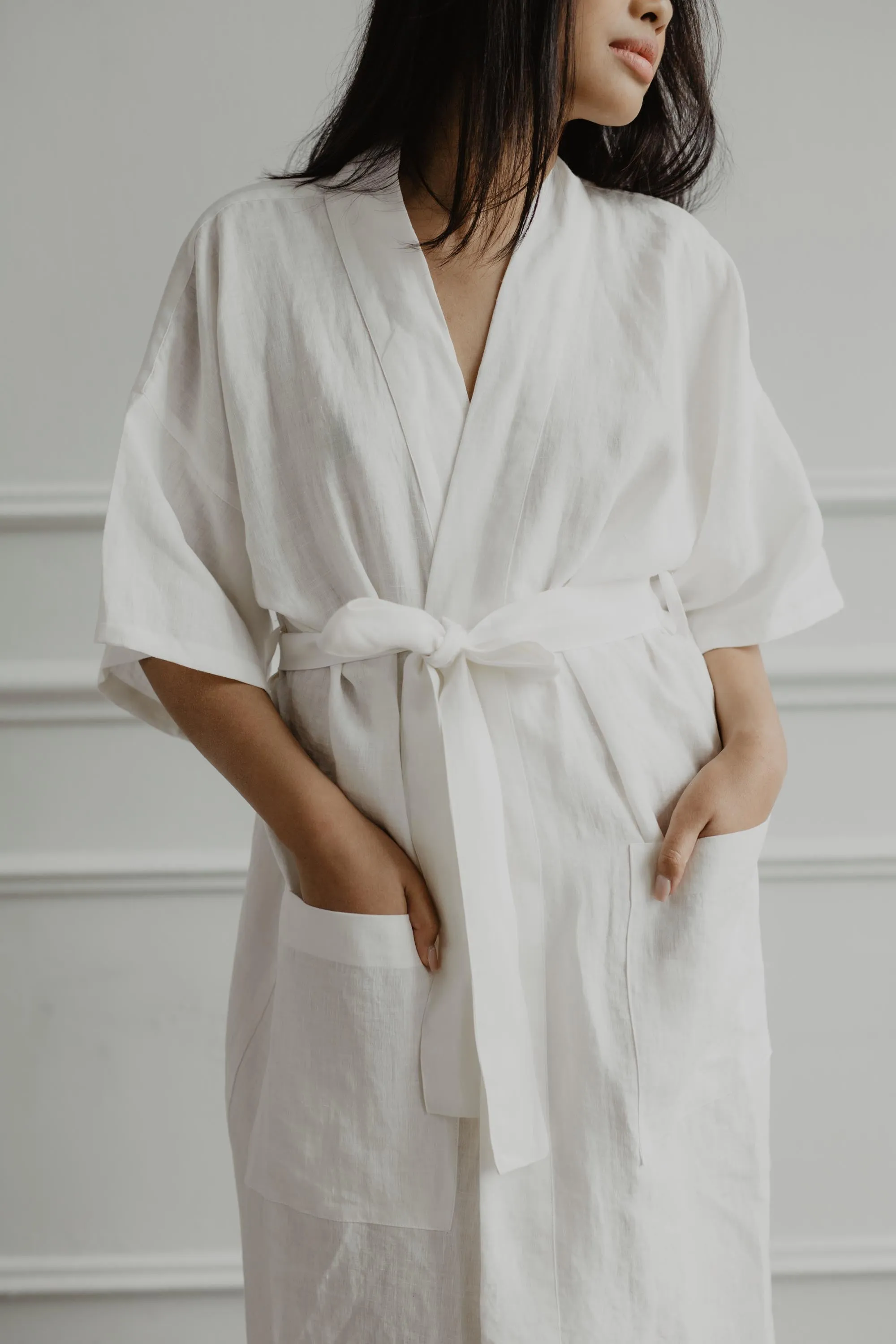 Midnight Linen Bathrobe