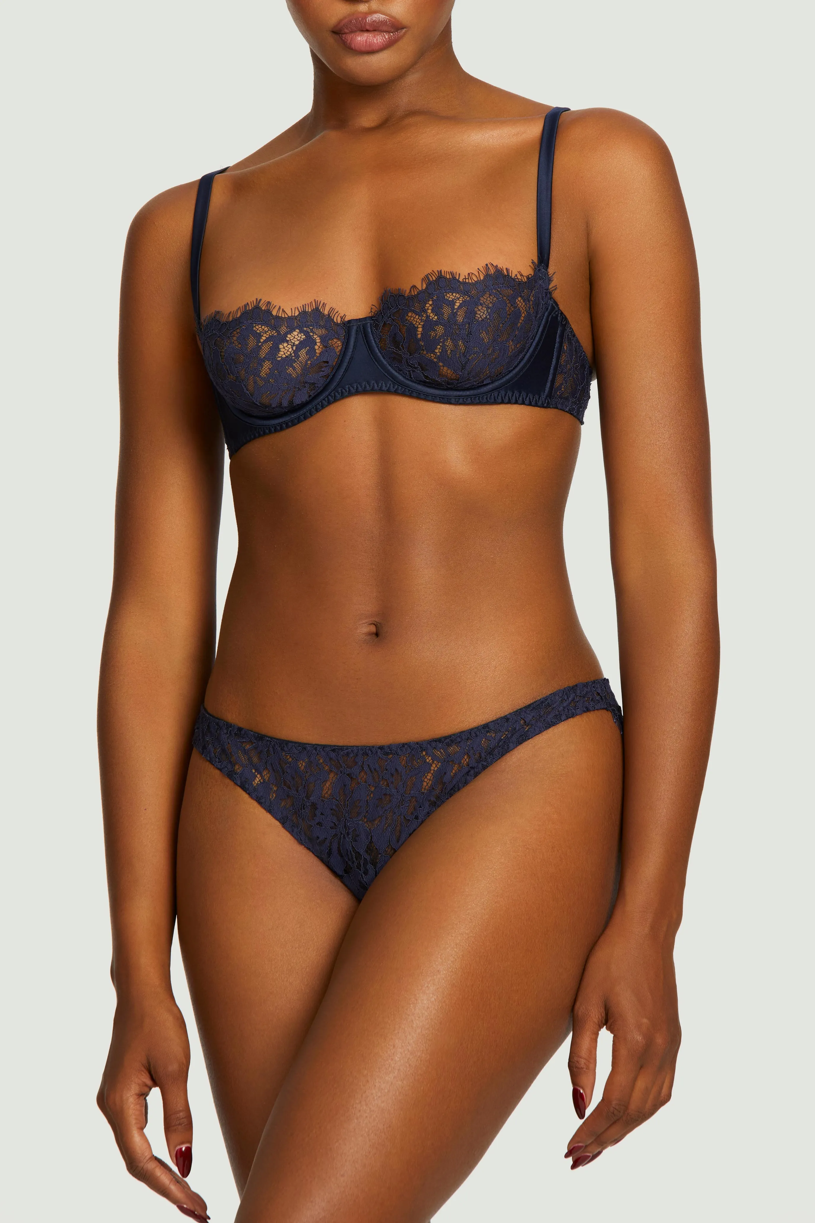 Muse by Coco de Mer Beatrice Brazilian Knicker in Navy