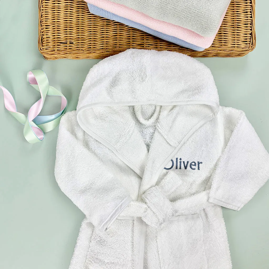 Personalised Bathrobe, Blue - 1-2 Years