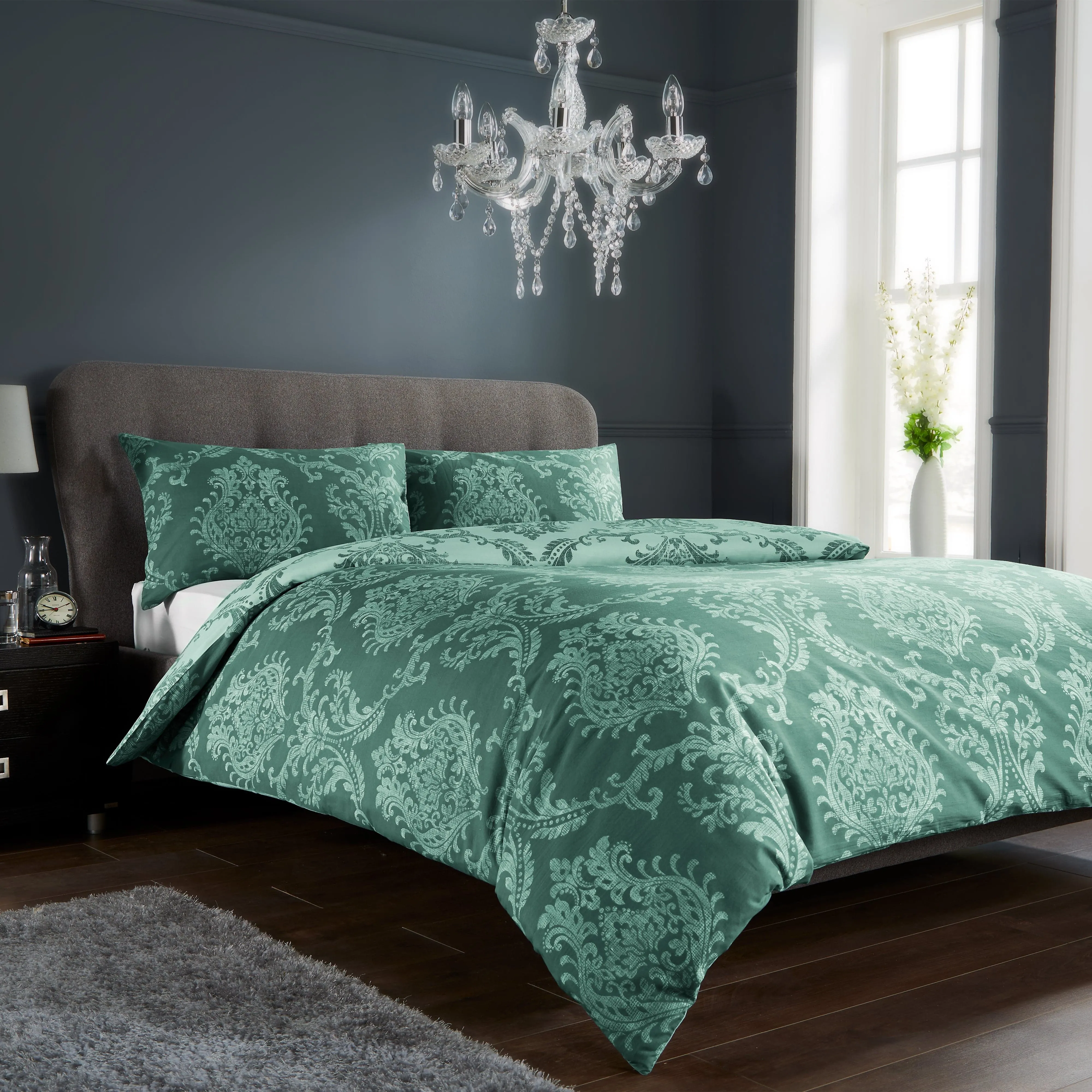 Royal Damask Cotton Rich Duvet Set Luxurious Soft Durable Bedding in Multiple Sizes and Colours for Ultimate Comfort by OLIVIA ROCCO