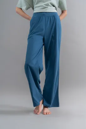 Sage Teal Cotton Lounge Pant With Contrast Piping