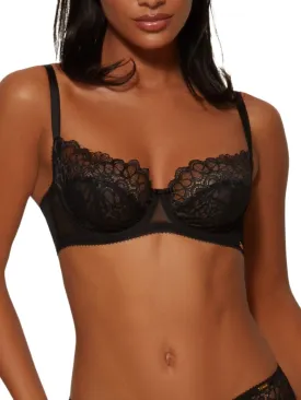 Swirl Balcony Bra - Black