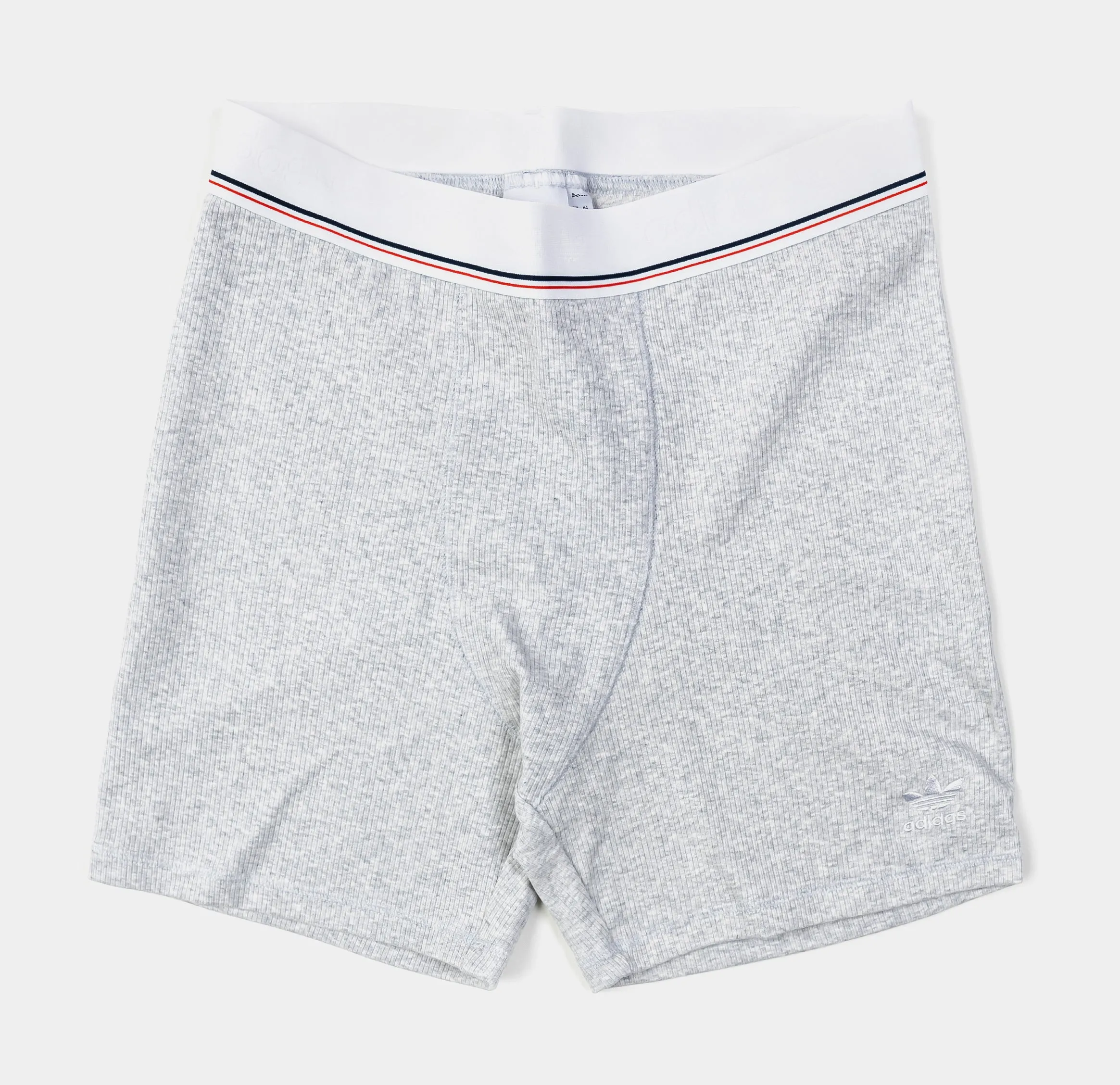 Tape Ribbed Womens Shorts (Grey/White)