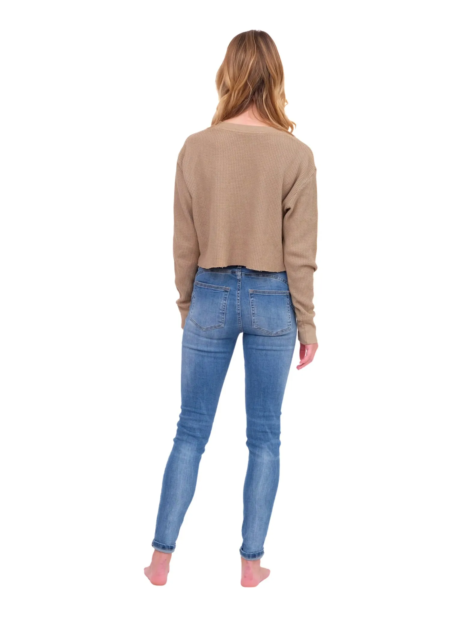 Taupe Thermal Crop Top