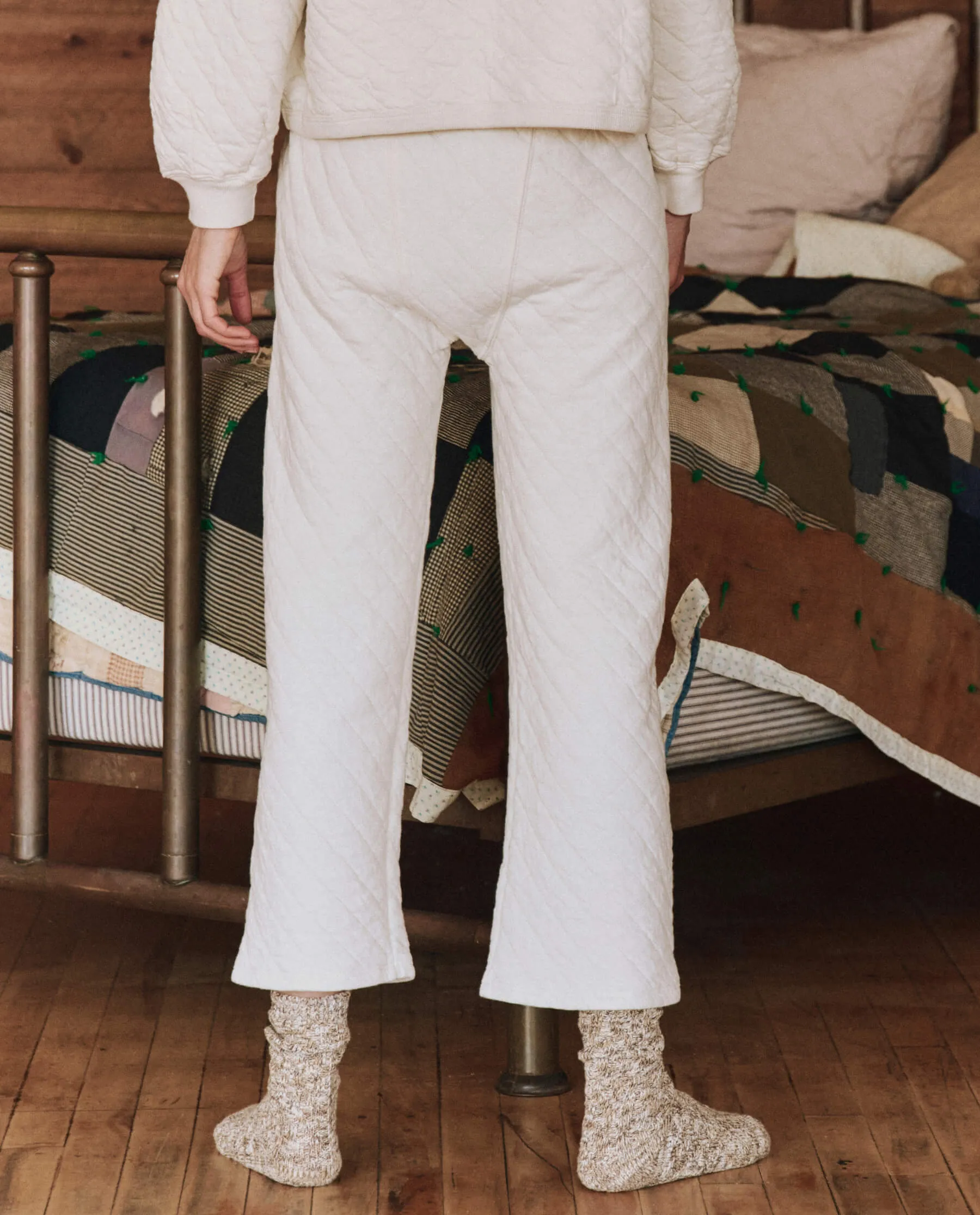 The Quilted Pajama Pant. -- Washed White