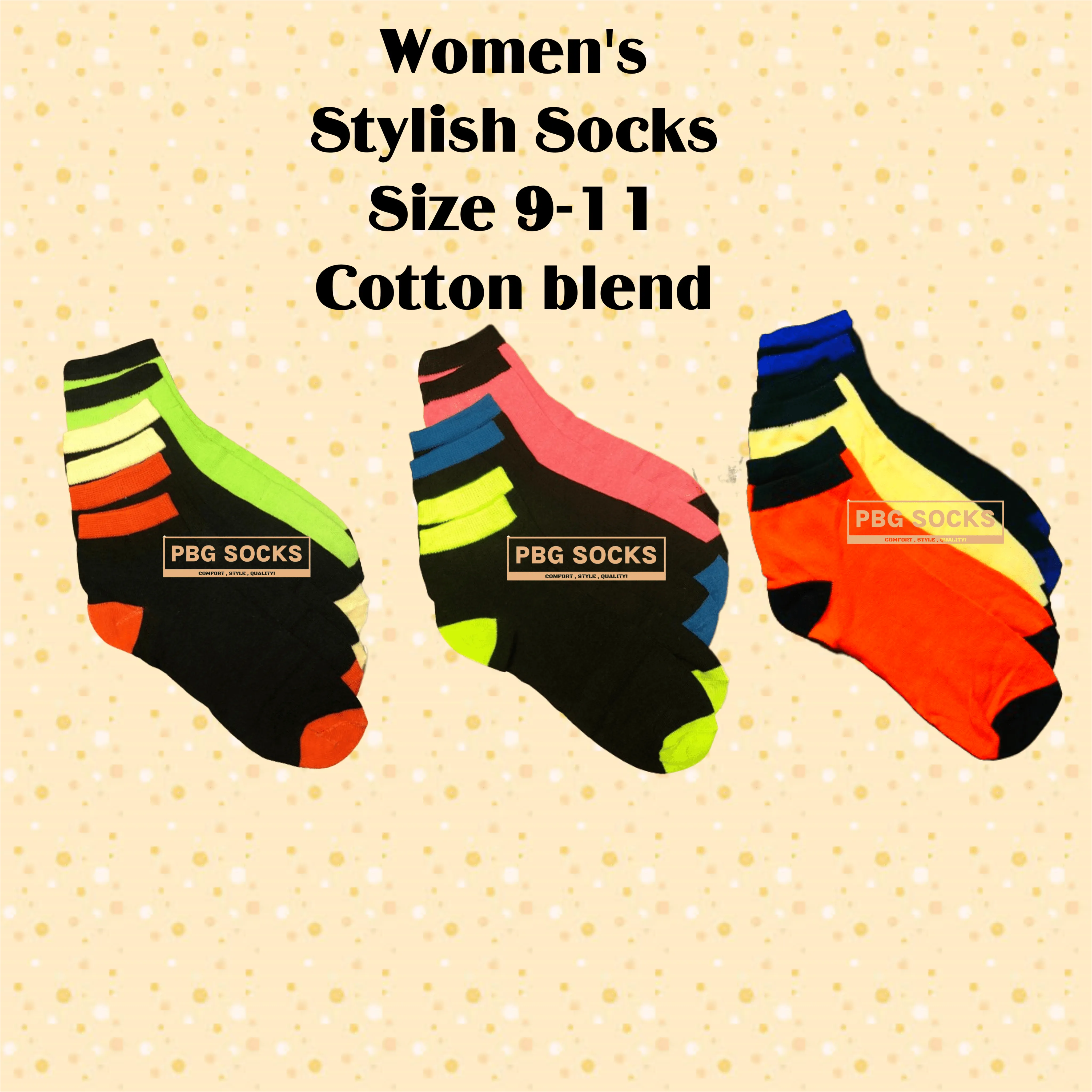 Trendy Socks for Women - Comfortable, Stylish, Breathable, Sizes 9-11