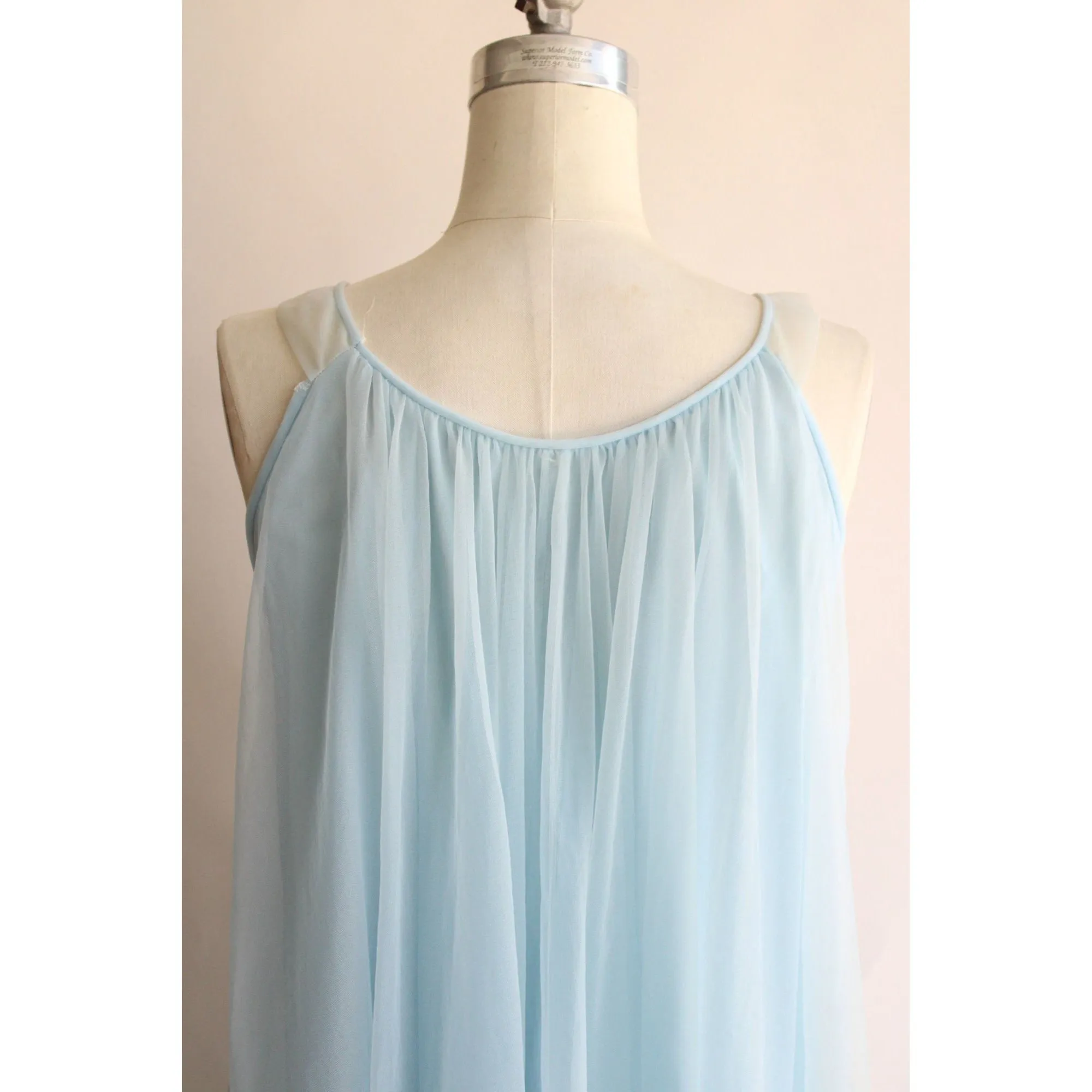 Vintage 1960s Nightgown Blue Babydoll Nightgown