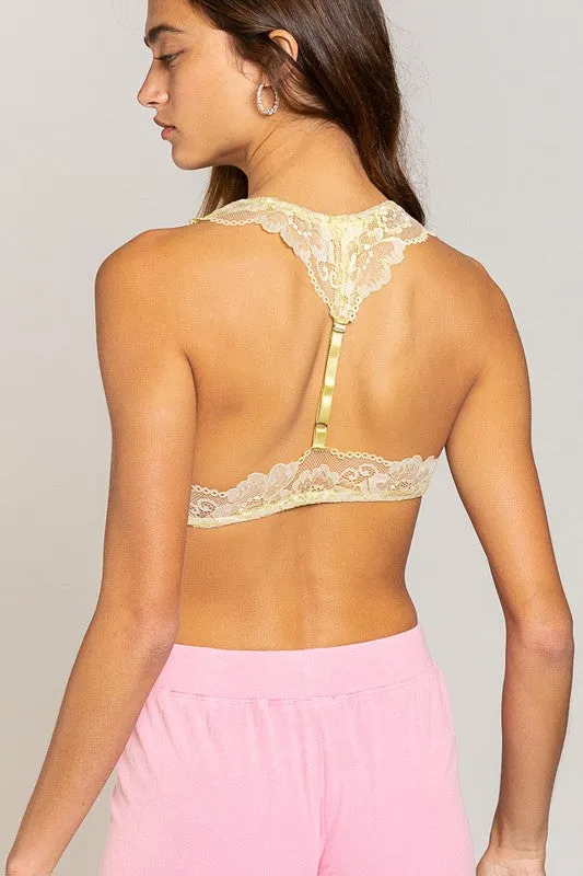 Work of Art Lace Halter Racerback Bralette